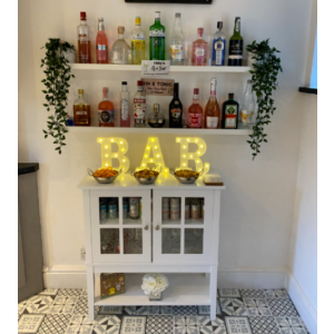 Display Glass Cabinet Small Shabby Chic Side Cupboard Vintage Hallway Sideboard - Image 6