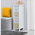 Narrow Chest Drawers Slim Side Cabinet White Shabby Chic Tall Apothecary Unit