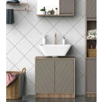 Bathroom Vanity Unit Rustic Storage Cupboard Modern Grey Door Under Sink Cabinet