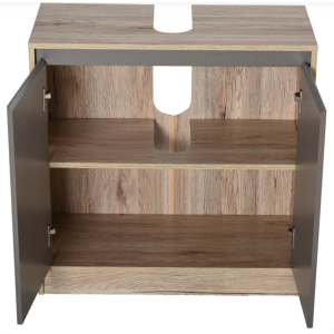 Bathroom Vanity Unit Rustic Storage Cupboard Modern Grey Door Under Sink Cabinet - Image 9