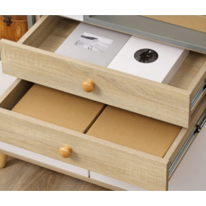 Retro Storage Cabinet Small Wooden Chest Drawers Modern Sideboard Cupboard Unit - Image 5