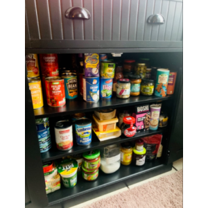 Tall Kitchen Cupboard Large Pantry Cabinet Black Larder Shelf Storage Draw Unit - Image 5