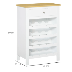 Small Wine Cabinet Narrow Wooden Kitchen Cupboard Vintage Storage Bar Rack Unit - Image 2