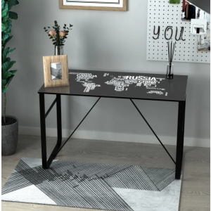 Glass Computer Desk Black Writing Table Modern Study Office Kids PC Workstation - Image 3