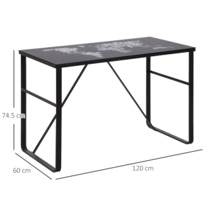Glass Computer Desk Black Writing Table Modern Study Office Kids PC Workstation - Image 4