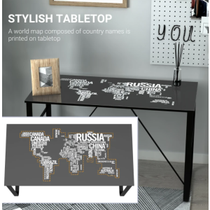 Glass Computer Desk Black Writing Table Modern Study Office Kids PC Workstation - Image 5
