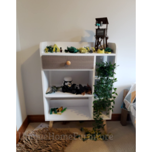 Small Side Cabinet Wooden Display Unit Retro White Shelf Drawer Storage Bookcase - Image 4