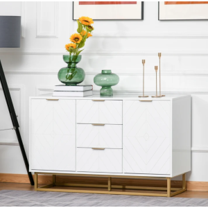 Modern Storage Sideboard White Console Table Large Side Cabinet Industrial Cupboard Unit