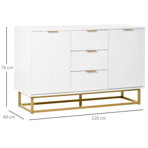 Modern Storage Sideboard White Console Table Large Side Cabinet Industrial Cupboard Unit - Image 5