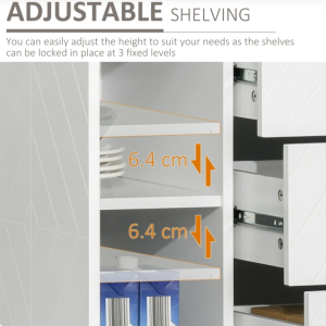 Modern Storage Sideboard White Console Table Large Side Cabinet Industrial Cupboard Unit - Image 7