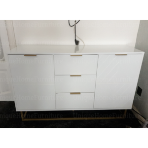 Modern Storage Sideboard White Console Table Large Side Cabinet Industrial Cupboard Unit - Image 3
