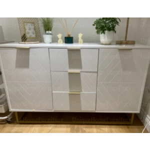 Modern Storage Sideboard White Console Table Large Side Cabinet Industrial Cupboard Unit - Image 4