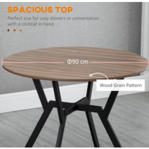 Small Dining Table Vintage Industrial Round Kitchen Breakfast Rustic Metal Room - Image 5