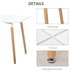 Retro Dining Table Modern Scandinavian Style Oak Breakfast Kitchen 4 Seater Unit - Image 4