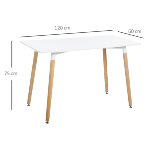 Retro Dining Table Modern Scandinavian Style Oak Breakfast Kitchen 4 Seater Unit - Image 5