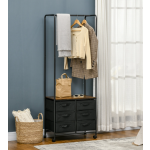 Metal Open Wardrobe Industrial Tall Storage Cabinet Clothes Hanger Chest Drawers