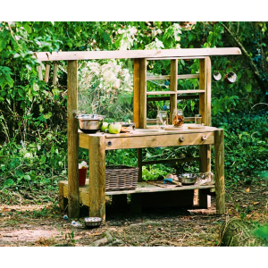 Kids Outdoor Playground Wooden Mud Paint Kitchen Pretend Gardening Cook Play Set - Image 3