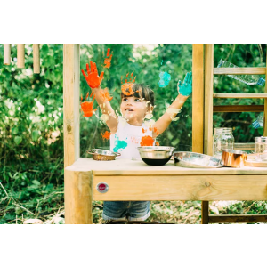 Kids Outdoor Playground Wooden Mud Paint Kitchen Pretend Gardening Cook Play Set - Image 6