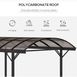 Structure Car Port Outdoor Gazebo Canopy Large Garden Patio Shade Shelter Awning - Image 9