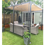 Metal Garden Pergola Outdoor Retractable Canopy Gazebo Patio Hot Tub Sun Shade