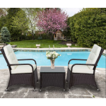 Rattan Patio Set Garden Bistro Lounge Table 2 Sofa Chair Cushion Large Furniture
