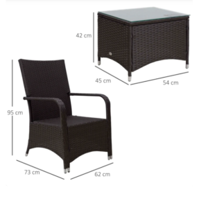 Rattan Patio Set Garden Bistro Lounge Table 2 Sofa Chair Cushion Large Furniture - Image 3