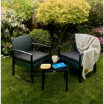 Garden Table and Chairs Rattan Bistro Set Metal Coffee 2 Seater Wicker Patio