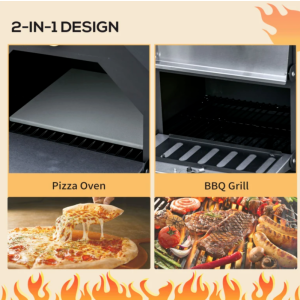 Outdoor Pizza Oven Garden BBQ Smoker Bake Bread Heater Stone Patio Chimney Grill - Image 9