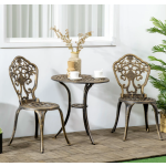 Vintage Bistro Set Bronze Cast Aluminium Furniture Outdoor Garden Patio 2 Chairs Table