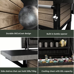 Large Patio Cooler Garden Beverage Cart Drinks Beer Ice BBQ Party Storage Table - Image 2