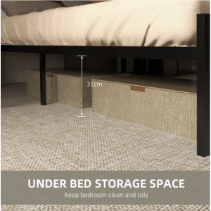 Industrial Bed Frame Rustic Metal Bedroom Double Size Furniture Modern Headboard - Image 3