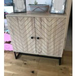 Industrial Side Cabinet Vintage Retro Cupboard Rustic Metal Console Table Unit