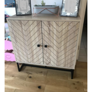 Industrial Side Cabinet Vintage Retro Cupboard Rustic Metal Console Table Unit