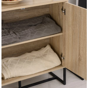 Industrial Side Cabinet Vintage Retro Cupboard Rustic Metal Console Table Unit - Image 3