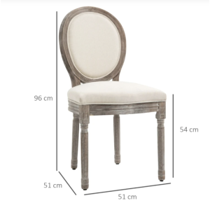 French Dining Chairs Vintage Louis Style Seat Shabby Chic Set 2 Solid Wood Chair - Image 5