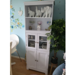 Tall Kitchen Larder White Cupboard Unit Glass Storage Cabinet Utility Pantry