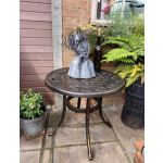 Patio Coffee Table Cast Aluminium Furniture Round Bistro Garden Side Plant Stand