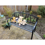 Metal Garden Bench 2 Seater Patio Furniture Outdoor Modern Chair Park Love Seat