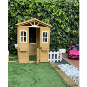 Wooden Kids Playhouse Outdoor Wendy Tree House Garden Bench Cottage Playcentre - Image 3
