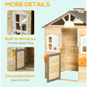 Wooden Kids Playhouse Outdoor Children Playcentre Garden Cottage Wendy House - Image 4