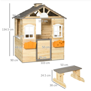 Wooden Kids Playhouse Outdoor Children Playcentre Garden Cottage Wendy House - Image 5