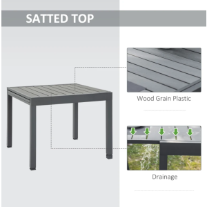 Garden Dining Table Outdoor Large Extendable Square Furniture Metal Bistro Patio - Image 5