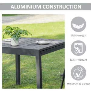 Garden Dining Table Outdoor Large Extendable Square Furniture Metal Bistro Patio - Image 6