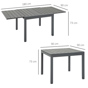 Garden Dining Table Outdoor Large Extendable Square Furniture Metal Bistro Patio - Image 7