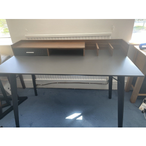 Industrial Computer Desk Vintage Study Workstation Metal Drawer Writing PC Table - Image 5