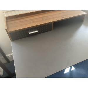 Industrial Computer Desk Vintage Study Workstation Metal Drawer Writing PC Table - Image 7