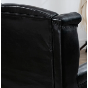 Faux Leather Wing Chair High Back Furniture Queen Anne Chesterfield Armchair Antique - Image 4