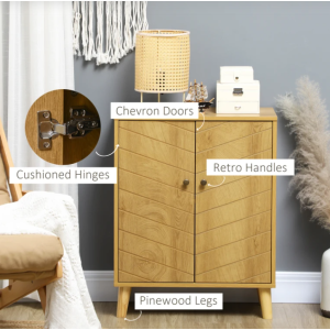 Small Wooden Cabinet Scandinavian Modern Cupboard Nordic Style Storage Sideboard - Image 3