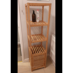 Tall Bathroom Cabinet Wooden Shelving Unit Narrow Display Storage Slim Cupboard