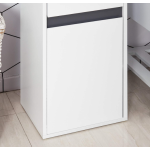 Modern Side Cabinet White Slim Storage Cupboard Small Narrow Drawer Shelf Unit - Image 4